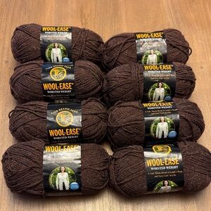 Lion Brand Wool-Ease Brown Yarn Bundle